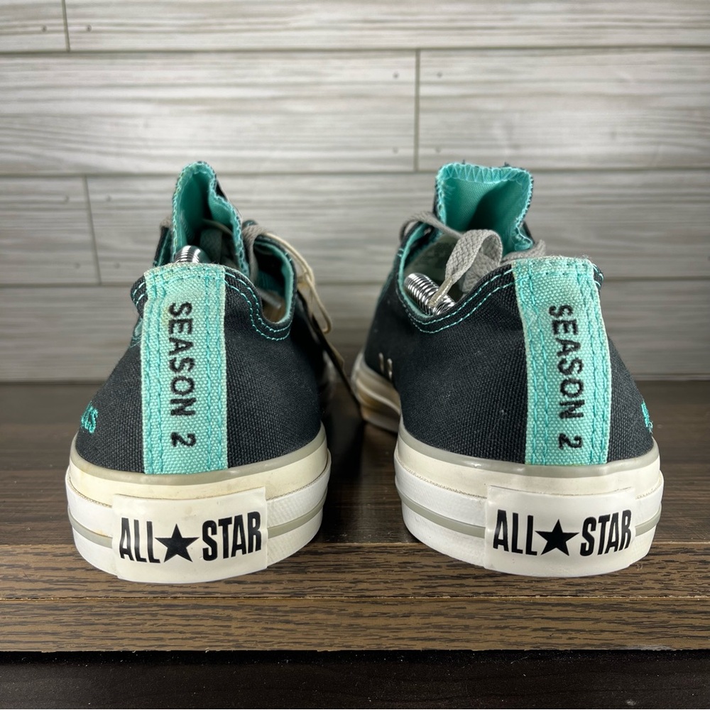 Converse All Star Low Black Green Shoes - Men’s 11 - Women’s 13 - Picture 7 of 9
